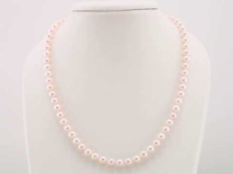 14K Yellow 6-6.5 mm Akoya Cultured Pearl 18" Strand