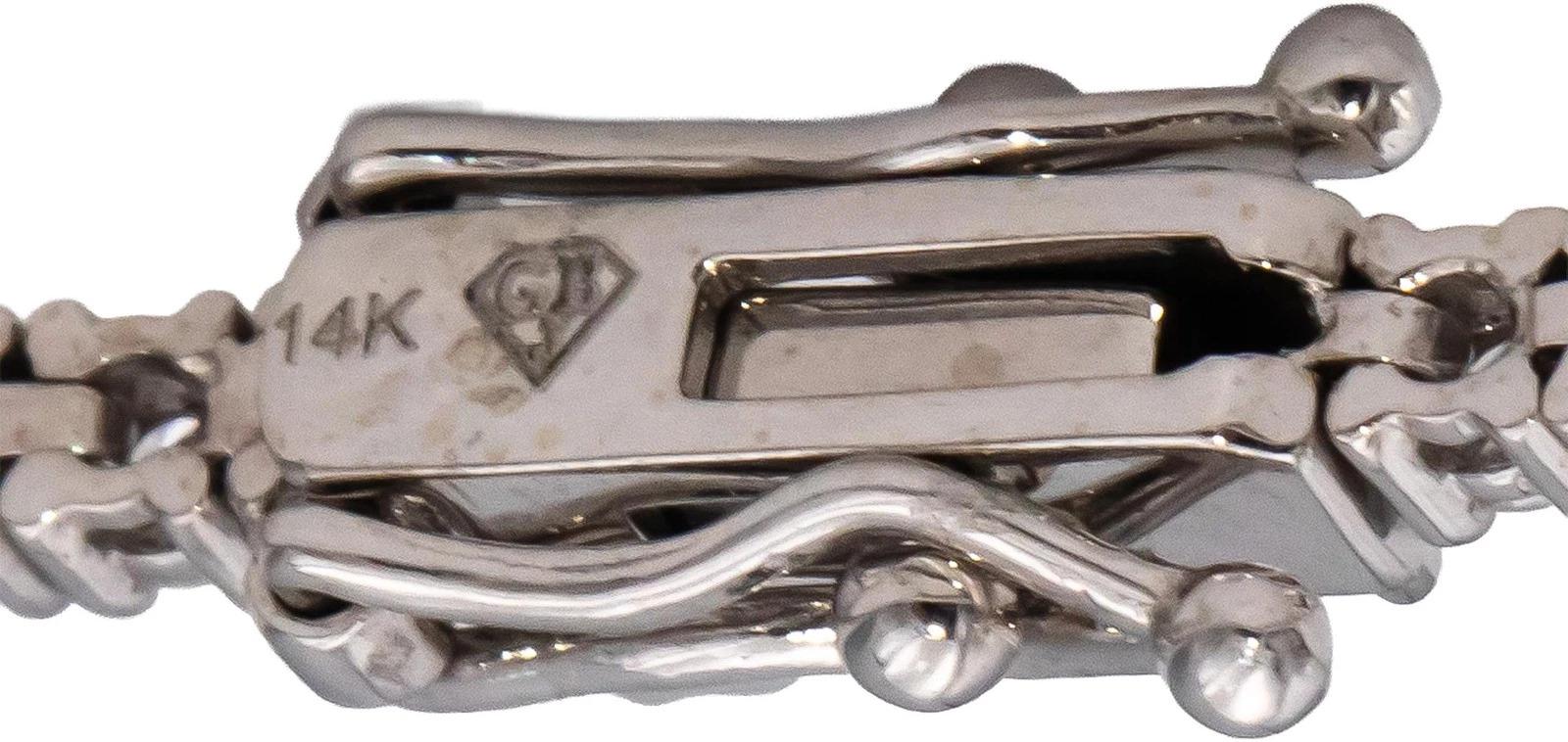 14K White Gold Natural Diamond Tennis Bracelet 2.10ct GH VS SI 7in
