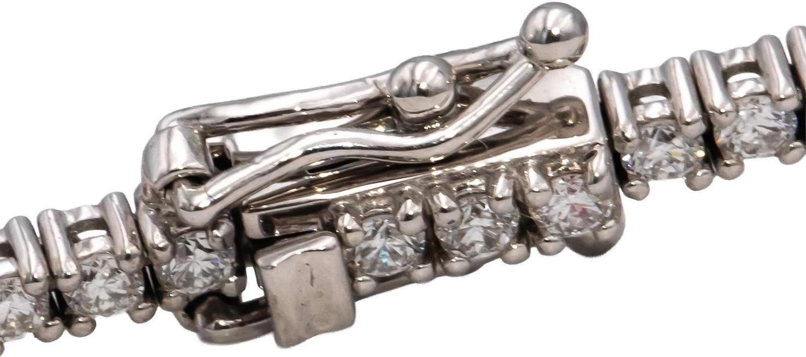 14K White Gold Natural Diamond Tennis Bracelet 2.10ct GH VS SI 7in