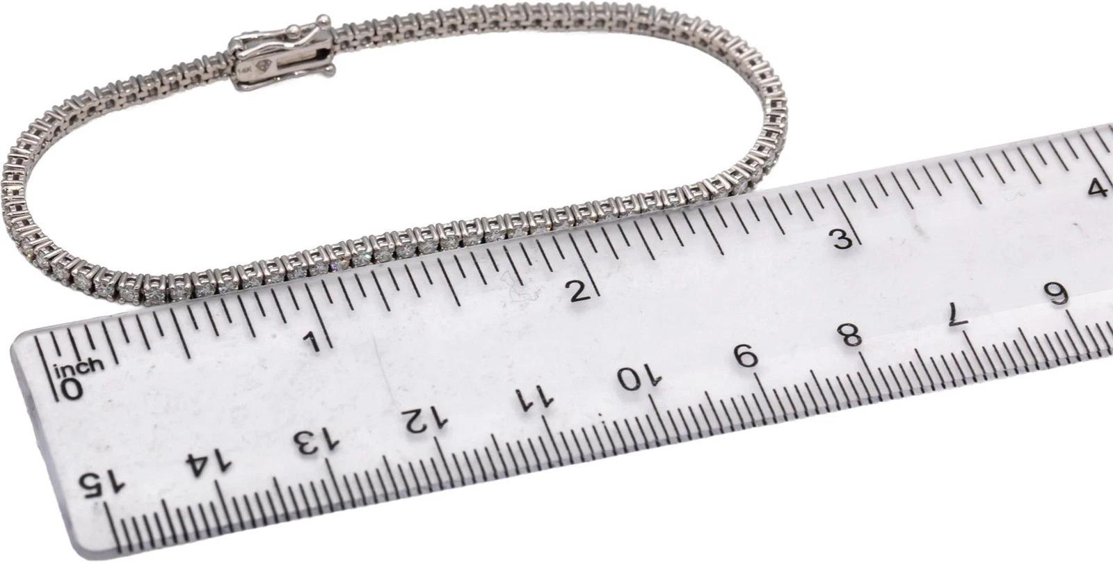 14K White Gold Natural Diamond Tennis Bracelet 2.10ct GH VS SI 7in