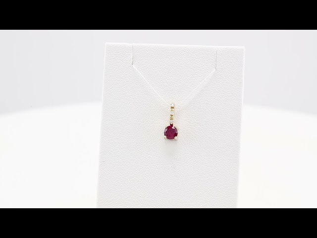 Imitation Mozambique Garnet & .01 CTW Natural Diamond Charm/Pendant
