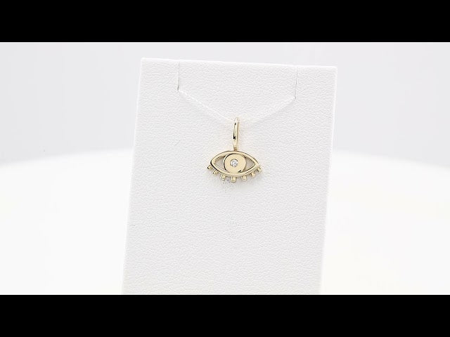 .02 CT Natural Diamond Evil Eye Charm/Pendant