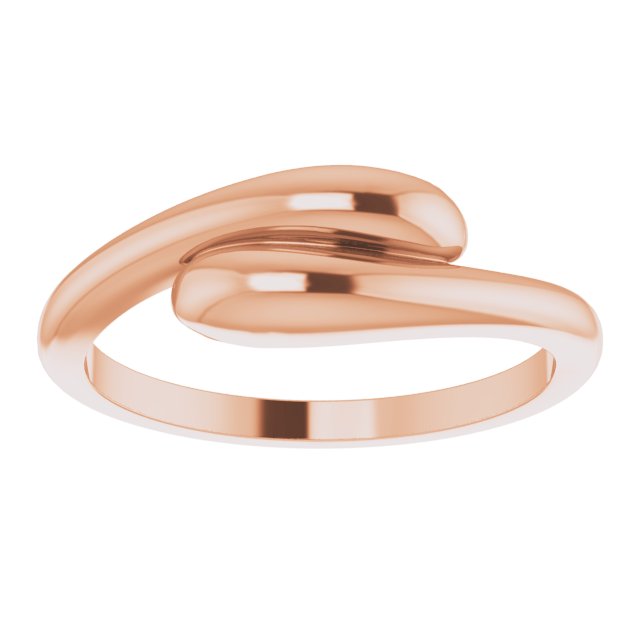 14K Rose Domed Bypass Ring