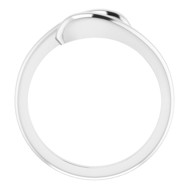 14K White Domed Bypass Ring