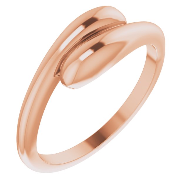 14K Rose Domed Bypass Ring