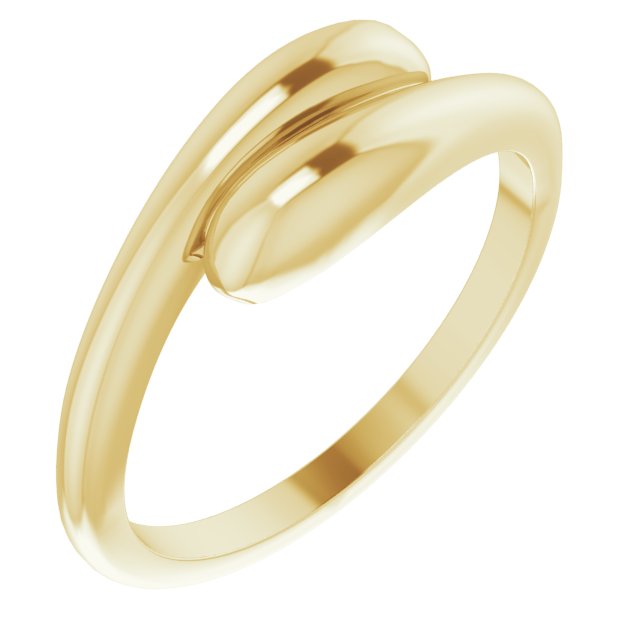 14K Yellow Domed Bypass Ring