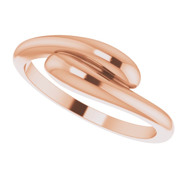 14K Rose Domed Bypass Ring