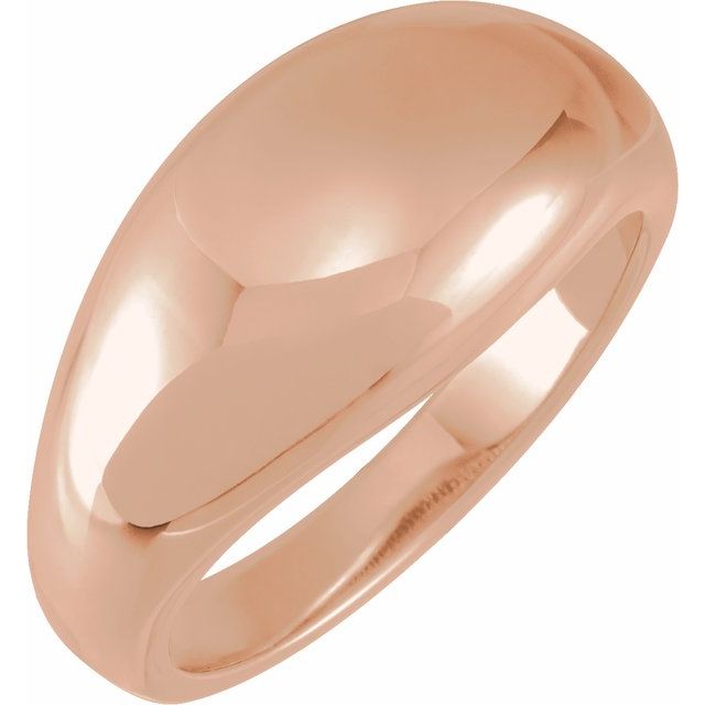 14K Rose 10 mm Dome Ring