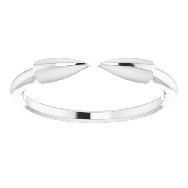 14K White Stackable Spike Ring