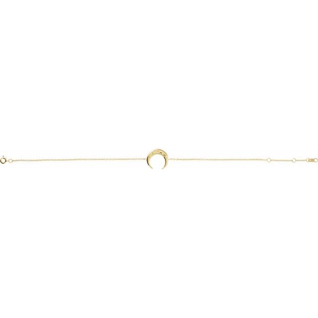 14K Yellow Adjustable Crescent 6 1/2"-7 1/2" Bracelet