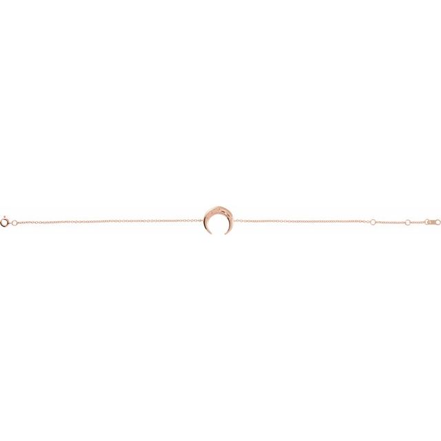 14K Rose Adjustable Crescent 6 1/2"-7 1/2" Bracelet