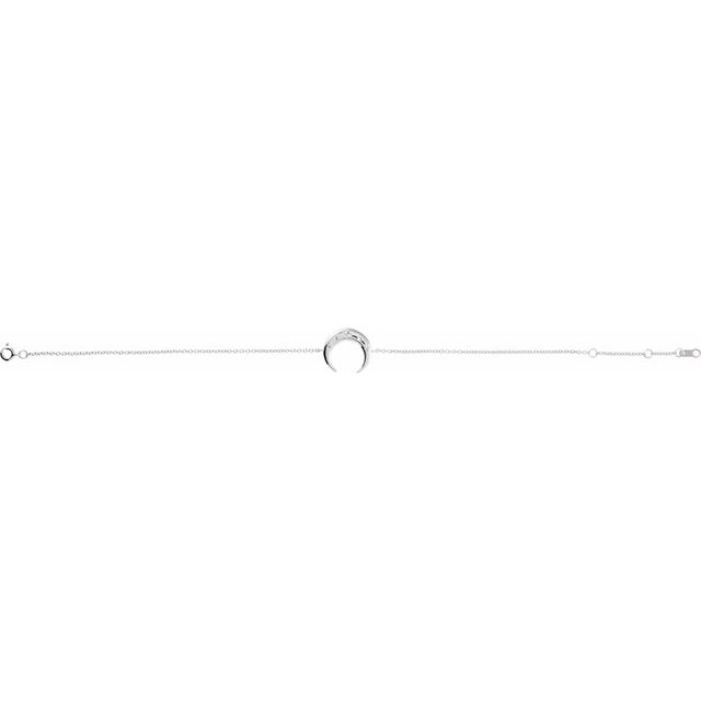 14K White Adjustable Crescent 6 1/2"-7 1/2" Bracelet