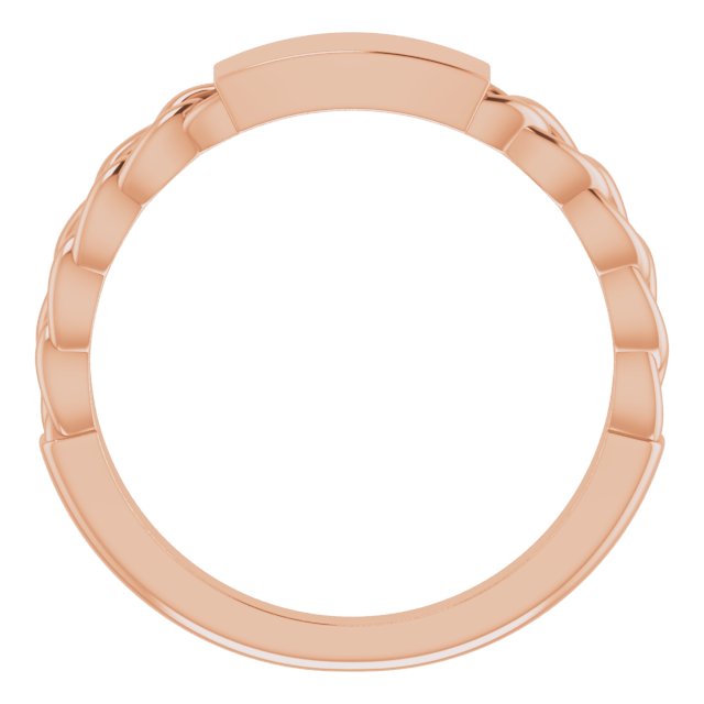 14K Rose Engravable Chain Link Ring