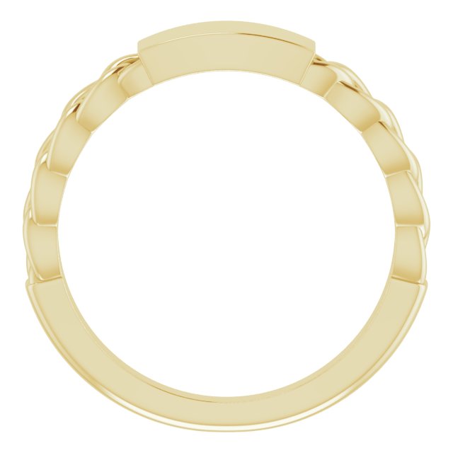 14K Yellow Engravable Chain Link Ring