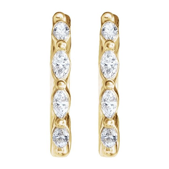 14K Yellow 1/6 CTW Natural Diamond 12 mm Hoop Earrings