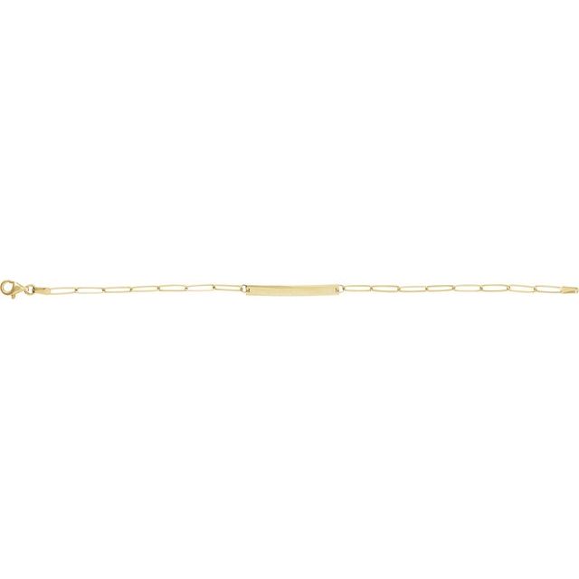 14K Yellow Engravable Bar 7" Bracelet