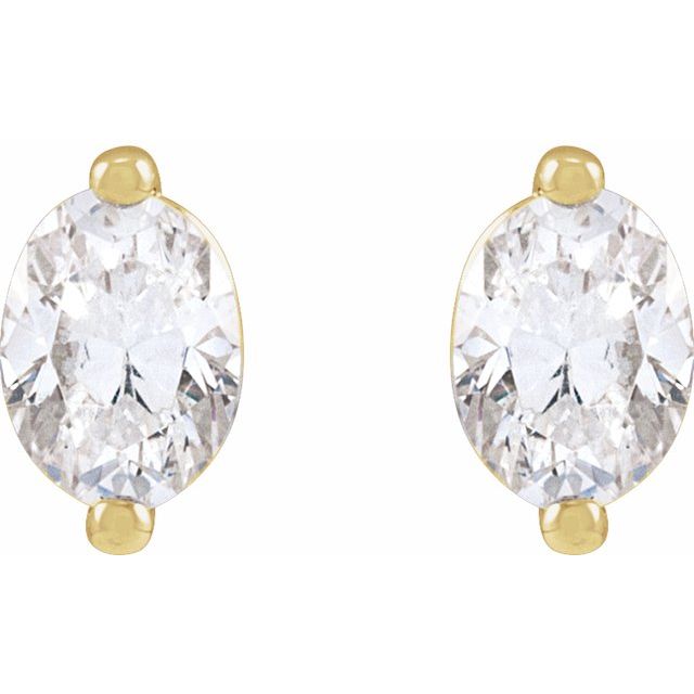 Oval Diamond Stud Earrings