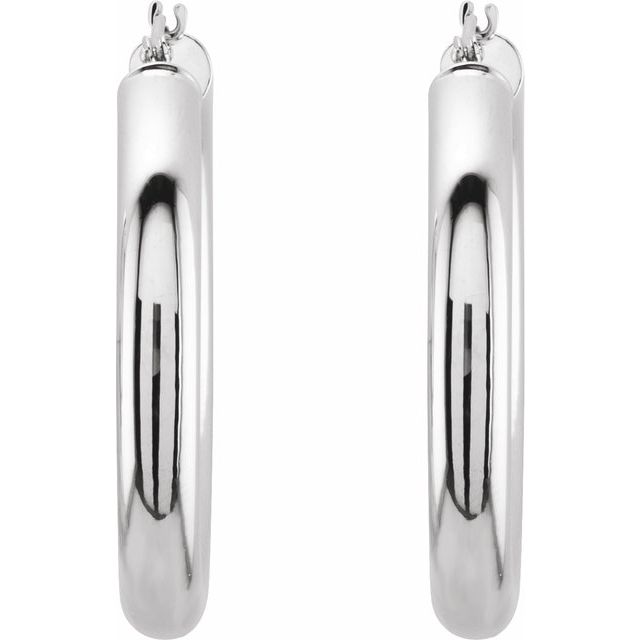 14K Gold Tube Hoop Earrings
