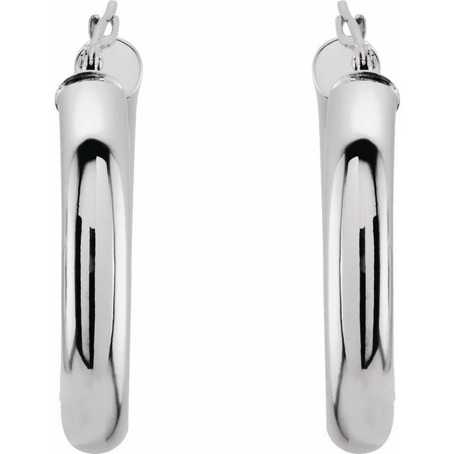 14K Gold Tube Hoop Earrings