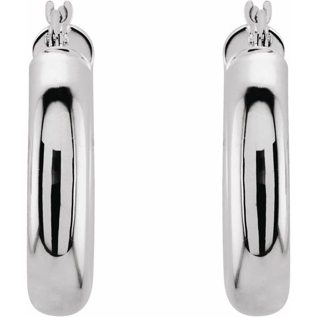 14K Gold Tube Hoop Earrings