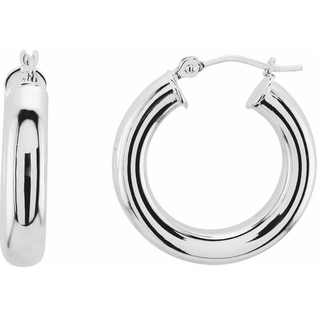 14K Gold Tube Hoop Earrings