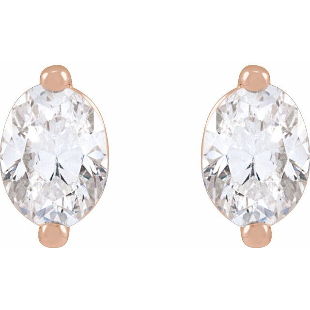 Oval Diamond Stud Earrings