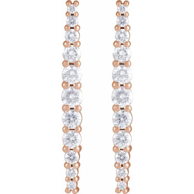 14K Rose 1/6 CTW Natural Diamond Teardrop Earrings