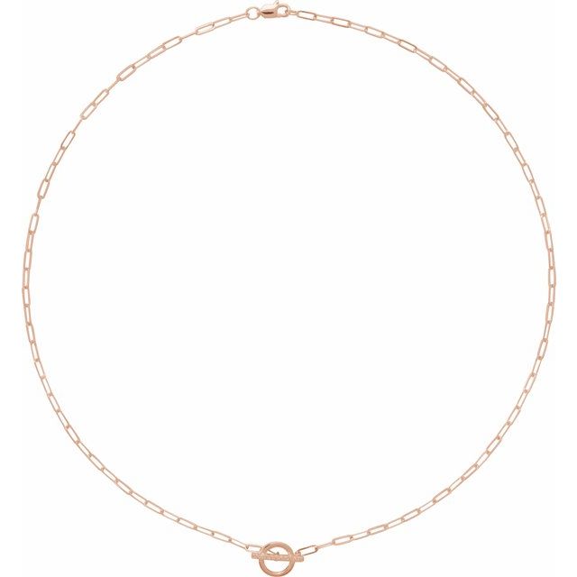 14K Rose .04 CTW Diamond 16" Toggle Styled Necklace