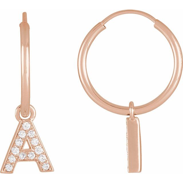 Natural Diamond Single Initial Earring
