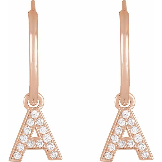 Natural Diamond Single Initial Earring