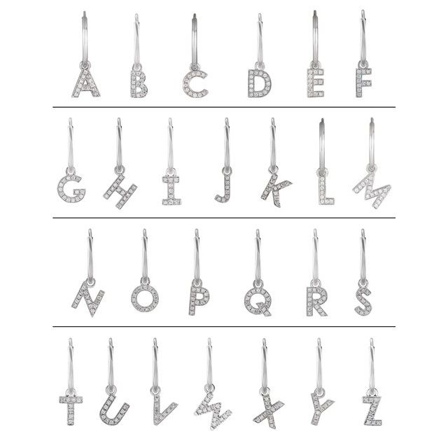 Natural Diamond Single Initial Earring
