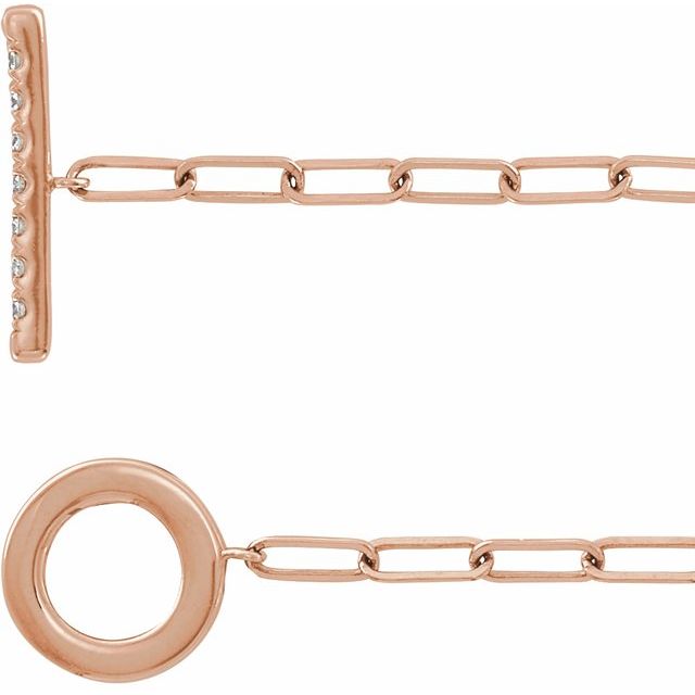 14K Rose 1/10 CTW Natural Diamond Toggle 7" Bracelet