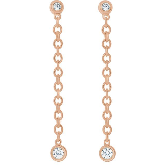 Diamond Hinged Hoop Chain Earrings