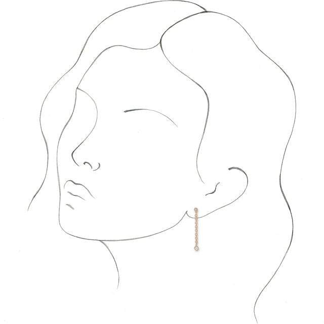 Diamond Hinged Hoop Chain Earrings