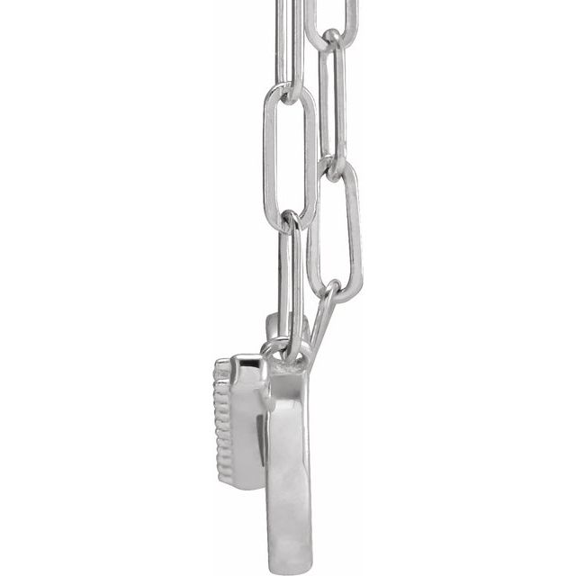 14K White .04 CTW Diamond 16" Toggle Styled Necklace