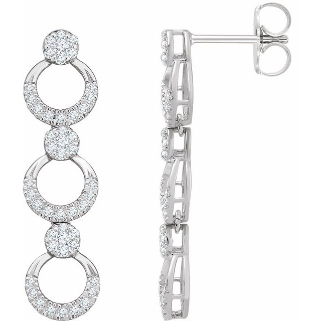 Diamond Geometric Drop Earrings