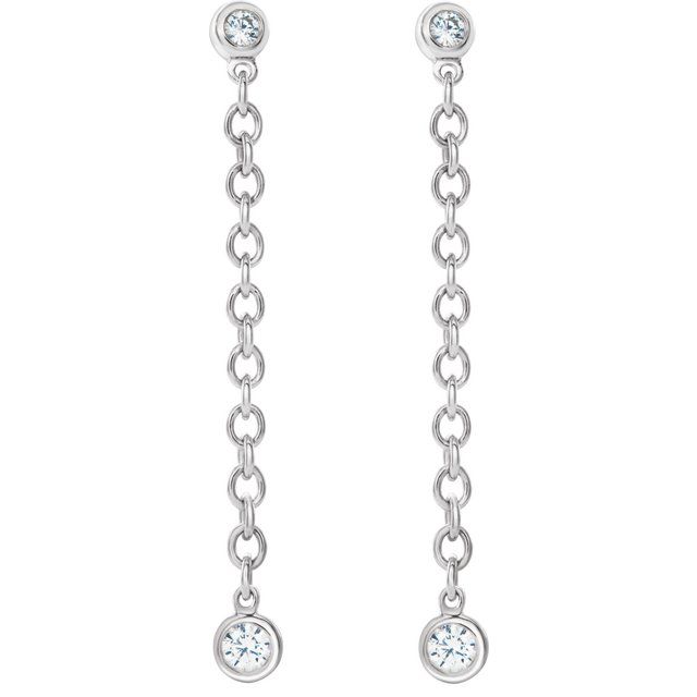 Diamond Hinged Hoop Chain Earrings