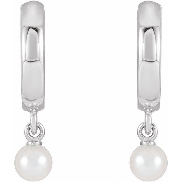 Rose Cultured Seed Pearl Hoop Earrings