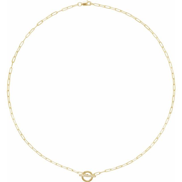 14K Yellow .04 CTW Diamond 16" Toggle Styled Necklace