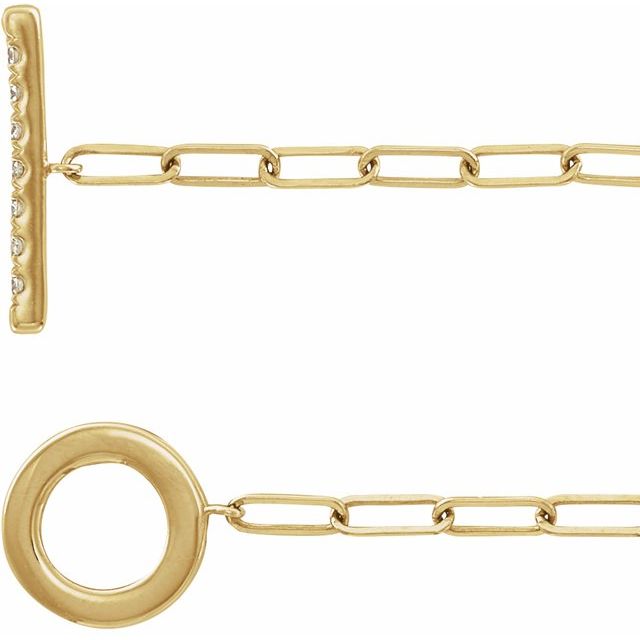 14K Yellow 1/10 CTW Natural Diamond Toggle 7" Bracelet