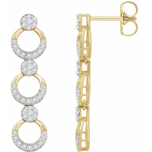 Diamond Geometric Drop Earrings