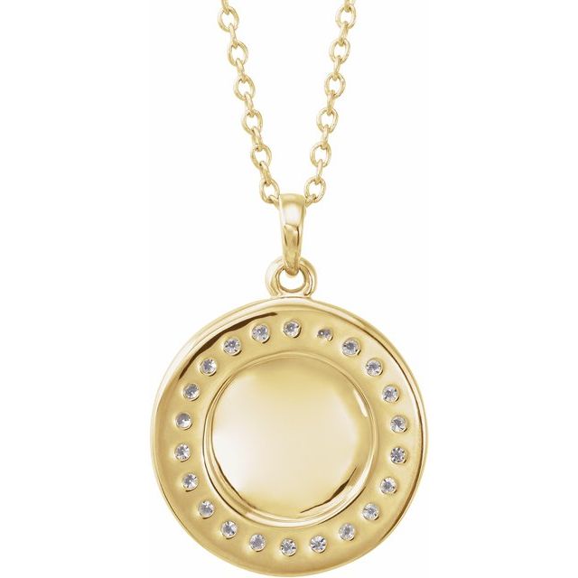 14K Yellow 1/5 CTW Diamond Engravable 16-18" Necklace