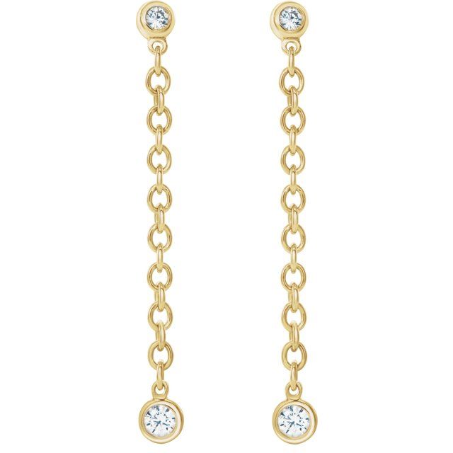 Diamond Hinged Hoop Chain Earrings