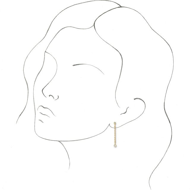 Diamond Hinged Hoop Chain Earrings