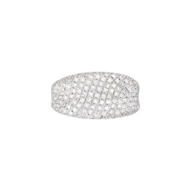 14K White 1 1/5 CTW Natural Diamond Pavé Ring
