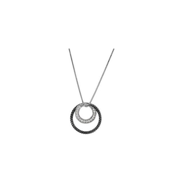 14K White Black Rhodium Plated 1/6 CTW Diamond 18" Necklace