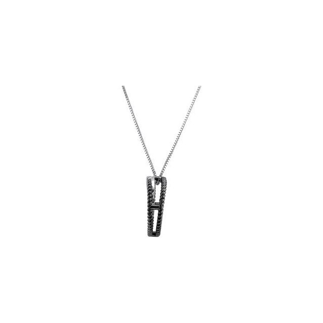 14K White Black Rhodium Plated 1/6 CTW Diamond 18" Necklace