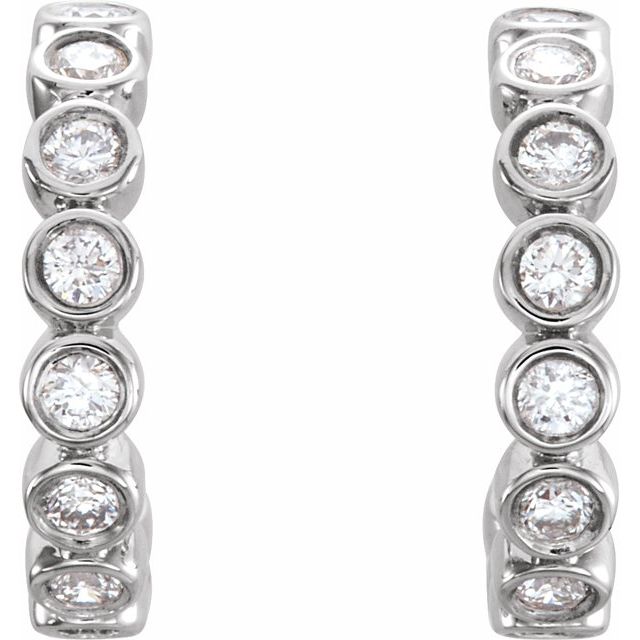 Bezel Set Diamond Huggies