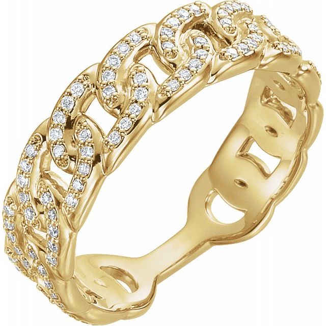 Diamond Chain Link Ring