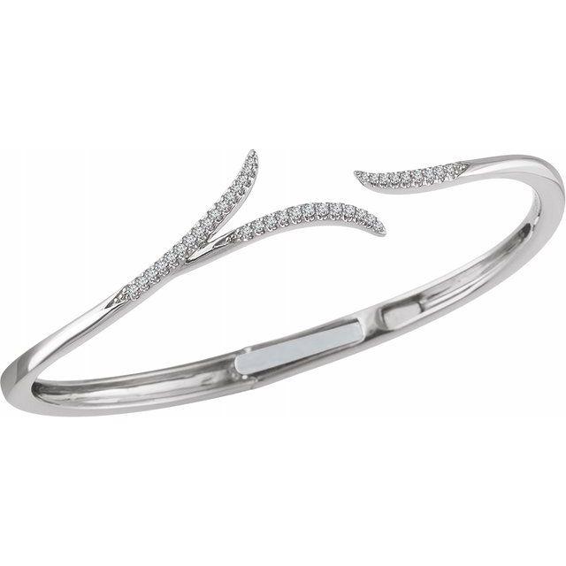 Diamond Claw Hinged Bracelet